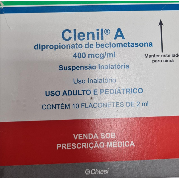 Clenil A - Dipropianato de beclometasona 400 mcg/ml - suspensão inalatória - 10 flaconetes de 2 ml